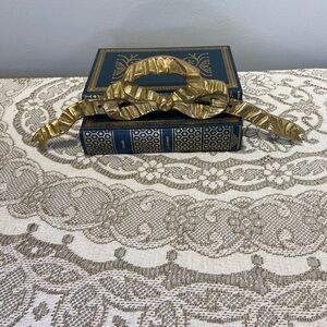Vintage Solid Brass Hollywood  Regency Ribbon Bow Wall Art Hanging Decor